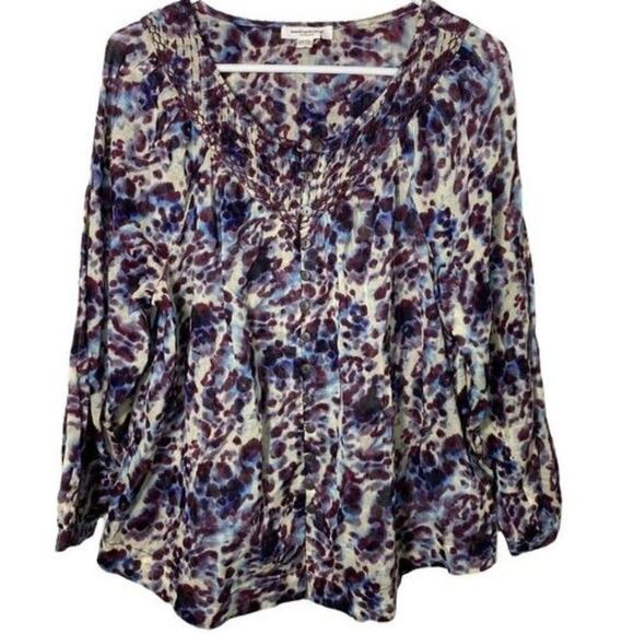 BeachLunchLounge Collection Penelope Blurred Convas L/S Tunic‎ Blouse Sz XS - Picture 1 of 5